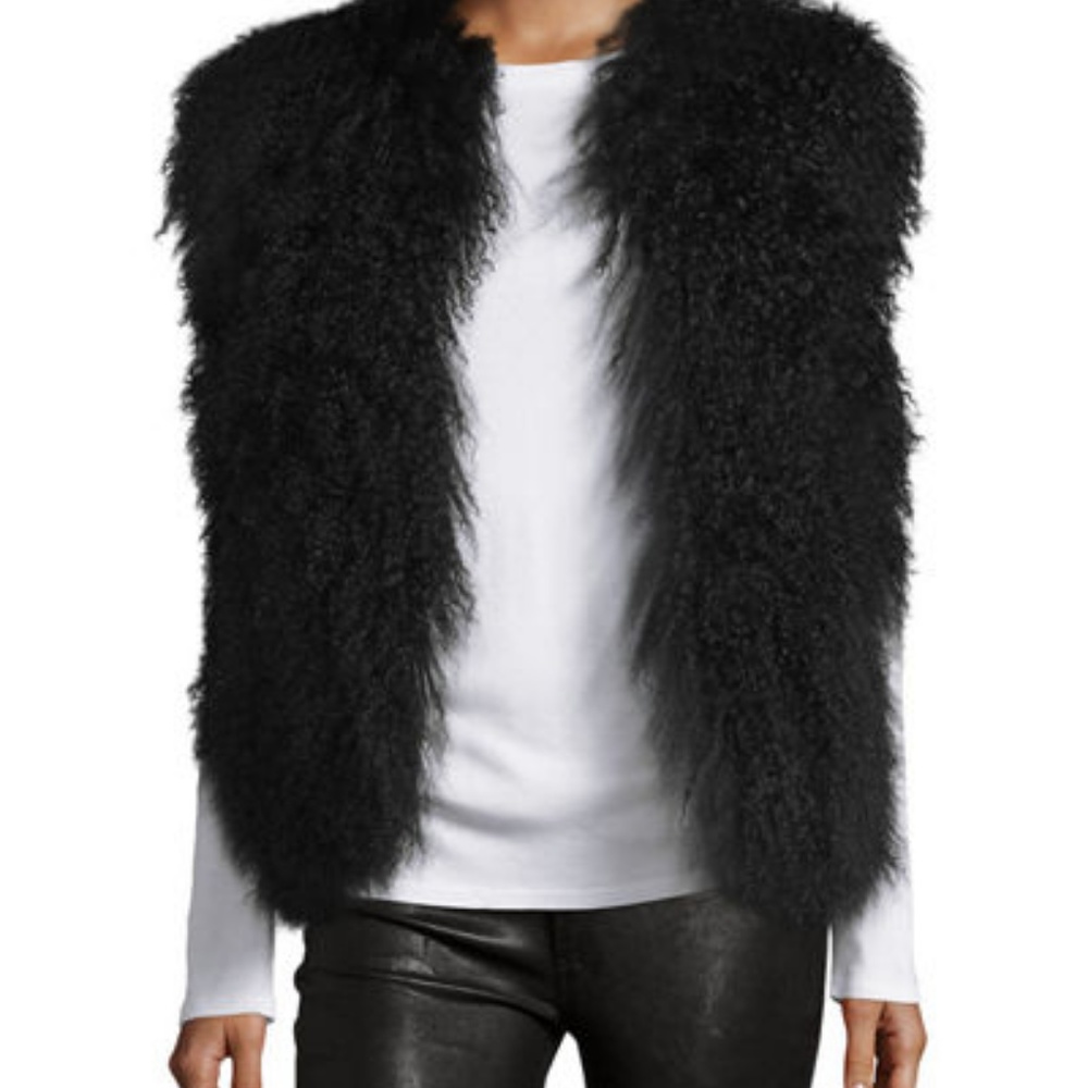 TAHARI faux fur shearling vest